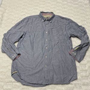 The Territory Ahead Shirt Mens Large Gray Flannel Cotton Long Sleeve Button-Down